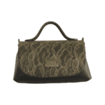 Mira Beige lace effect print on Black leather & Black Nappa
