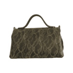 Mira Beige lace effect print on Black leather & Black Nappa