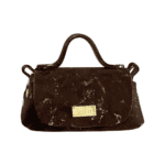 Kach Brown Suede & Gold Glitter splash