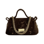 Kach Brown Suede & Gold Glitter splash