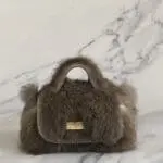 Kach Grey Brown Rabbit Fur