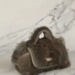 Kach Grey Brown Rabbit Fur