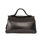Mira Black Nappa & Champagne Dash Print