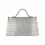 Mira Grey Croc Embossed Leather