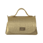 Mira Gold Croc Embossed Leather