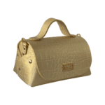 Mira Gold Croc Embossed Leather