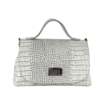 Mira Grey Croc Embossed Leather