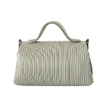 Mira White & Black Pinstripe Leather