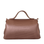 Mira Pearl Rose Gold Croc Embossed Leather