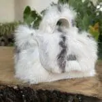 Kach White & Grey Stripe Rabbit Fur