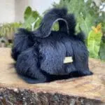 Kach Jet Black Rabbit Fur