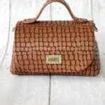 Mira Brown Crocco Mini Embossed