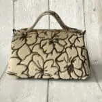 Mira Cream & Grey Floral Embossed Pony & Grey Saffiano