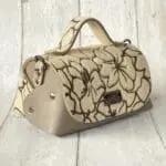 Mira Cream & Grey Floral Embossed Pony & Grey Saffiano