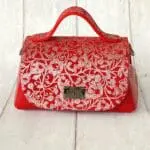 Mira Red Nappa & Silver Floral Print On Red Suede