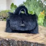 Kach Jet Black Rabbit Fur