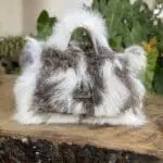 Kach White & Grey Patched Rabbit Fur