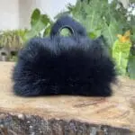 Kach Jet Black Rabbit Fur