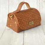 Mira Brown Crocco Mini Embossed