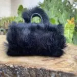 Kach Jet Black Rabbit Fur