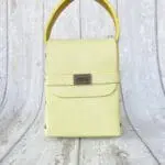 Dupe Pastel Yellow Lizard Print Leather