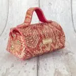 Kach Pink, Gold Python Print Leather