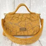 Mira XO Yellow & Grey Crackled Print On Suede