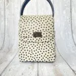 Dupe Black And White Polka-Dots Print Leather