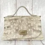 Mira Grey And Cream Lizard Print Leather