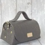 Mira Dark Grey Giant Woven Embossed Leather
