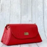 Mona Red Lizard Print Leather