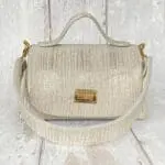 Mira XO Silver & White Two-Tone Tejus Print