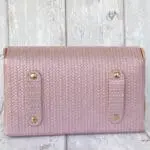 Di'Ja Pink Woven Embossed Leather