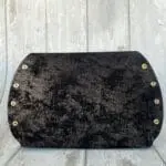 Mags Black Embossed Haircell Leather And Black & Gold Tweed Effect Print