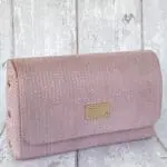 Di'Ja Pink Woven Embossed Leather