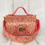 Mira XO Pink & Gold Python Print Leather