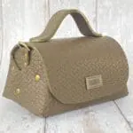 Mira Army Green Giant Woven Embossed Leather