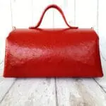 Mila Red Ostrich Print Leather