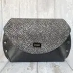 Mags Black & Silver Snake Print And Black Embossed Haircell Leather