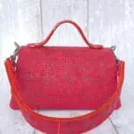 Mira XO Raspberry & Black Abstract Check Leather