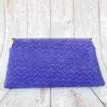 Mona Blue Herringbone Print On Suede