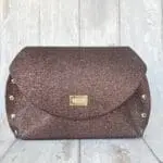 Mags Burgundy Micro Sequined Print Leather