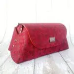 Mona Raspberry & Black Abstract Check Leather
