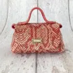 Kach Pink, Gold Python Print Leather