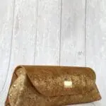 Lyla Gold Glitter On Brown Suede