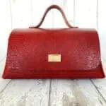 Mila Deep Red Lizard Print Leather