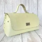 Mila Pastel Yellow Lizard Print Leather