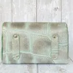 Di'Ja Mint & Silver Giant Crocco Embossed Leather