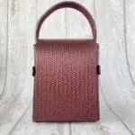 Dupe Burgundy Woven Leather Print