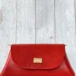Mona Red Lizard Print Leather